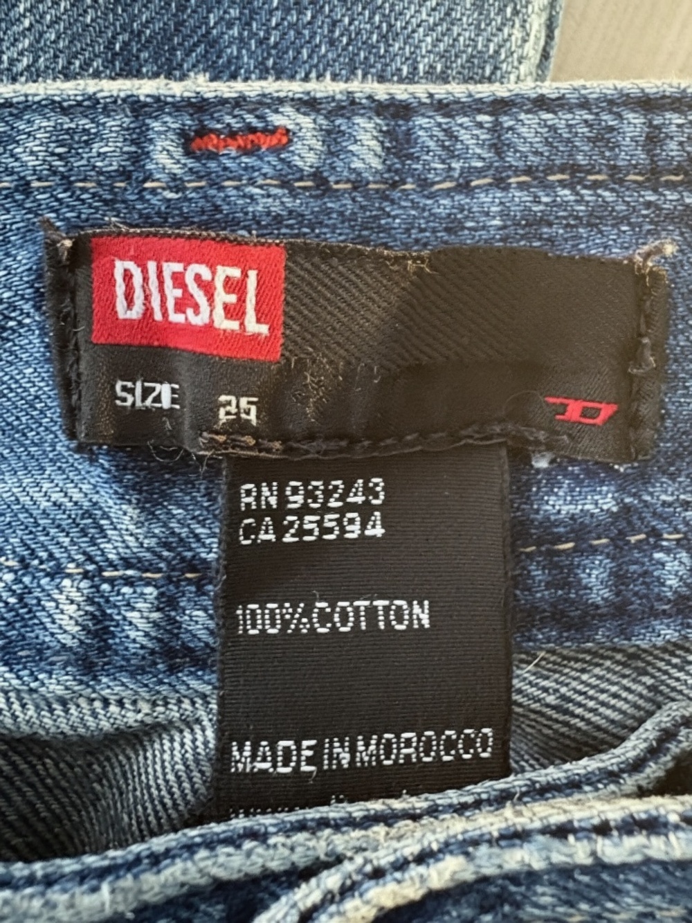 Diesel Women's Boot Cut Jeans in Faded Blue with Red Accent - Picture 6 of 9